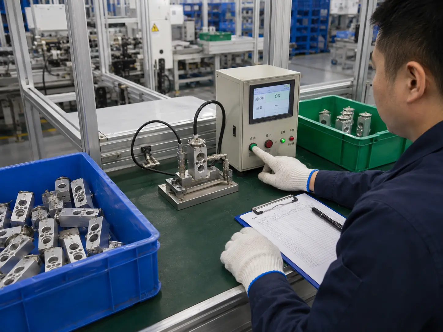 Automotive A/C expansion valve testing