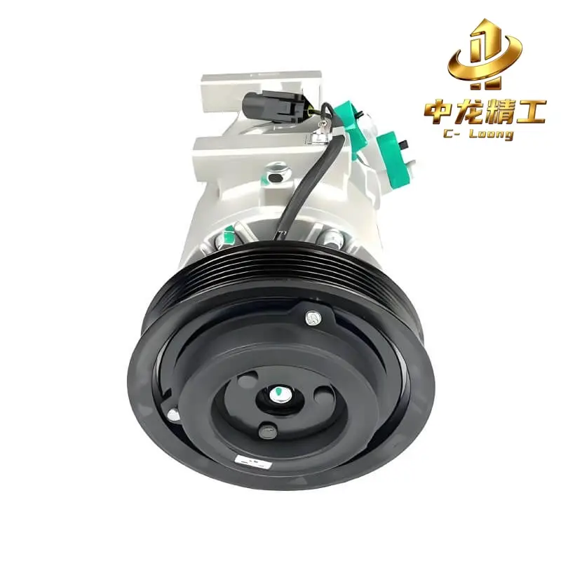 97701-1R000 AC compressor for Kia Rio and Hyundai, front view of the PV6 clutch pulley