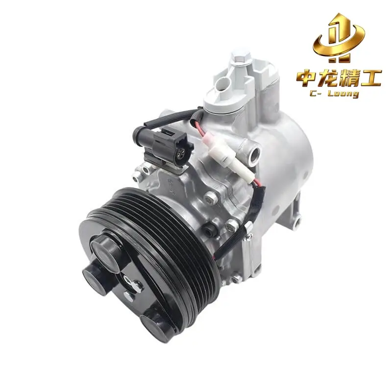 Right side of the scroll AC compressor for Ford Mondeo Mk3 V6 (OE XS7H19497AC), with mounting points and pulley