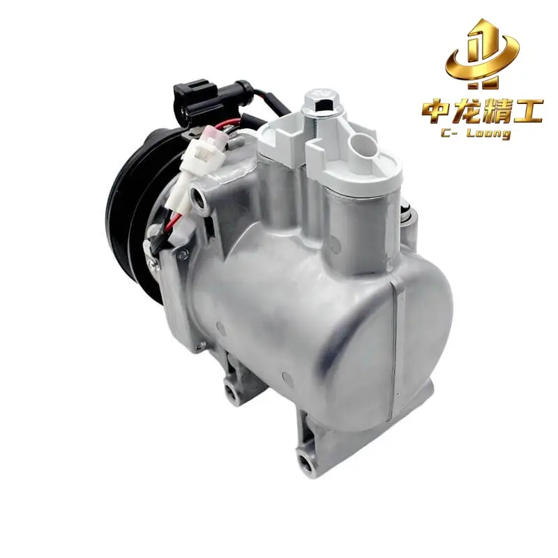 CL-601284 12V AC compressor for Ford Mondeo Mk3 V6, front view of the 6PK clutch pulley and wiring connector