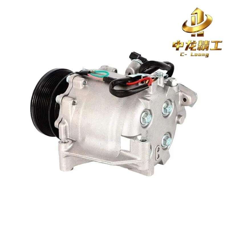 CL-608362 38810-RNA-A02 AC compressor, side view of housing, wiring harness and rear cover bolts