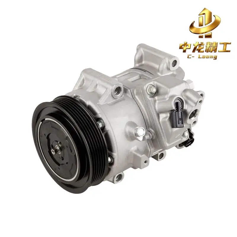 CL-61003 88310-0R011 AC compressor for Toyota Camry and RAV4 2.5L, front view with 6PK clutch pulley and electrical connector
