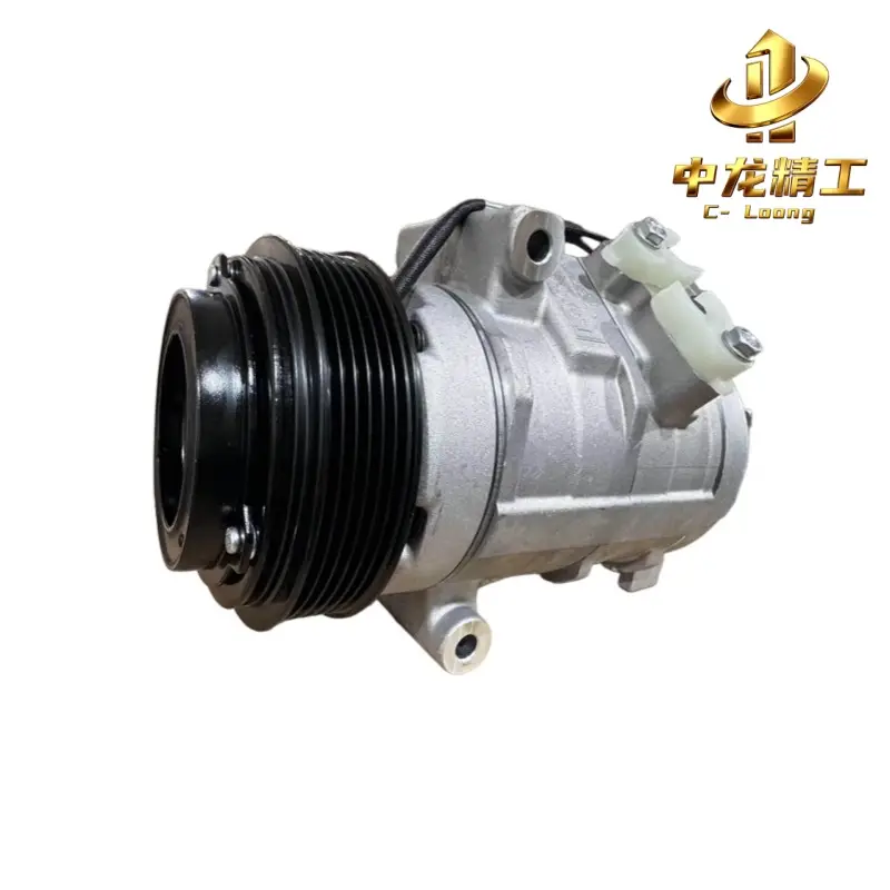 12V AC compressor for the 2007–2015 Mazda CX-9 3.5L and 3.7L V6, front view of the 6PK clutch pulley
