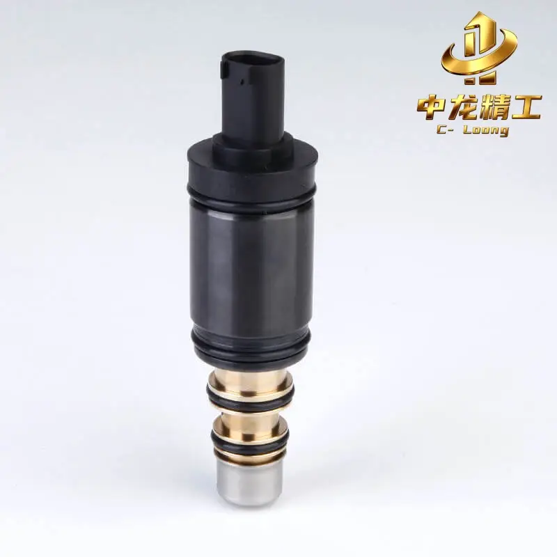 CL-2008 AC compressor control valve for Valeo compressors on Mercedes-Benz, upright view with the plug connector on top