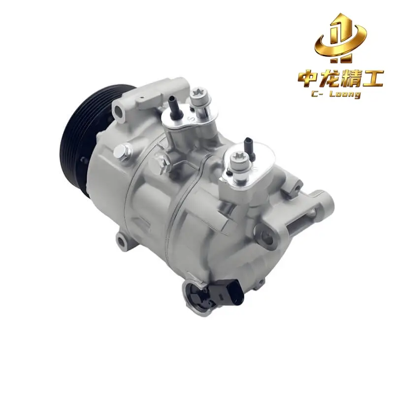 CL-61004 1K0820803G AC compressor for VW, front view of clutch plate and 6PK 110 mm pulley